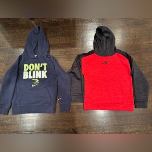 Bundle of two youth hoodies. Adidas and Nike, youth smalls, in good condition.